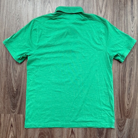 Under Armour Notre Dame Fighting Irish Golf Polo Shirt LG Loose HeatGear Green - Picture 4 of 5